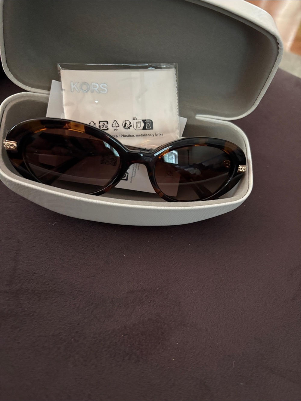 Michael Kors Tortoiseshell Oval Sunglasses in Brown